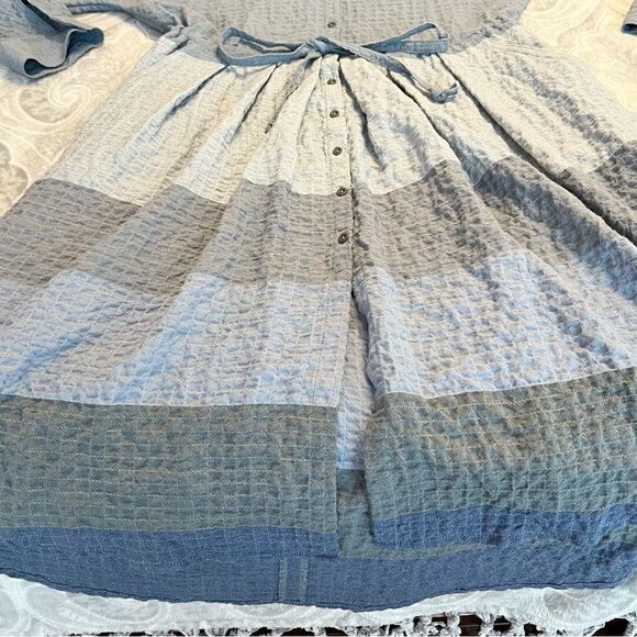 Free People Ray of Light Button Down Waffle Knit Shirt Dress - Picture 5 of 8